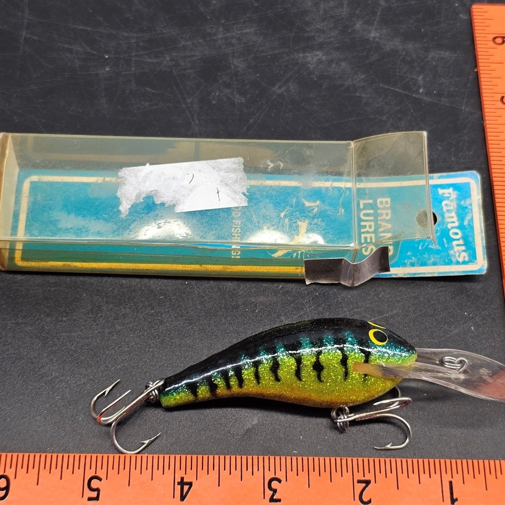 VTG Strike King Crankbait Fishing Lure Green Gold Glitter Deep Diver Rapala